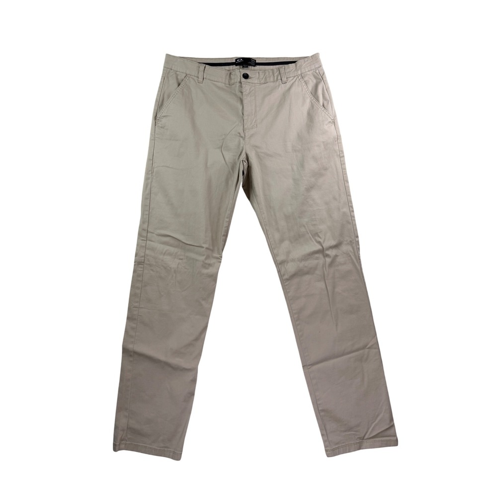 Oakley Pants Mens 33 Khaki Tan Hydrolix Regular Fit Chino Trousers Golf Casual